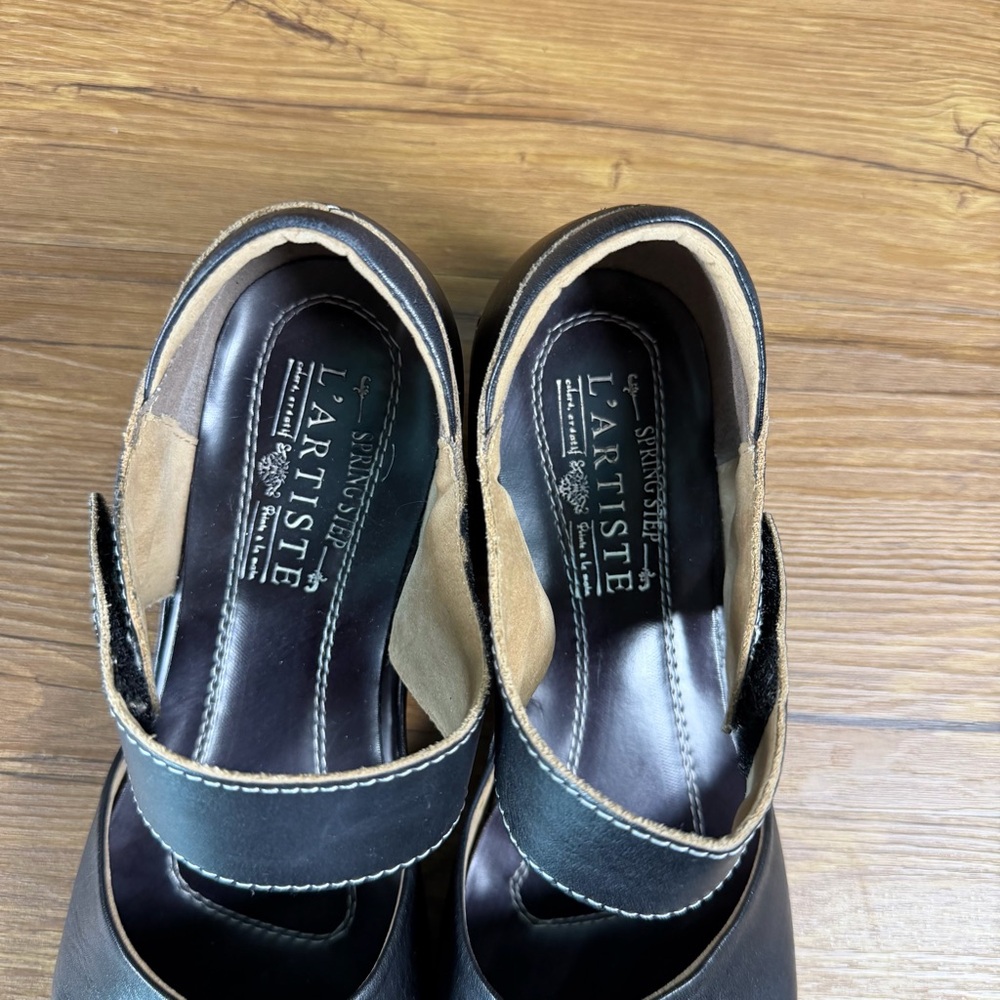 L’Artiste Sprint Step ‘Gloss’ Mary Jane Wedge Shoe Black Women’s Size 9 (40) - Picture 11 of 12